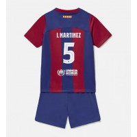 Otroški Nogometni dresi Barcelona Inigo Martinez #5 Domači 2023-24 Kratek Rokav (+ Kratke hlače)